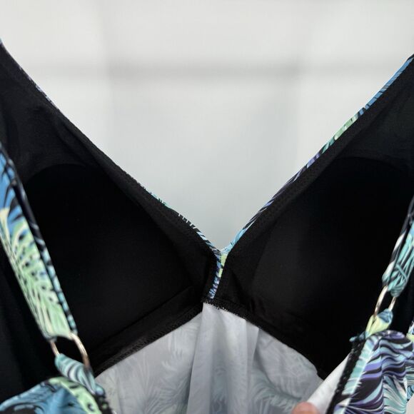 Unbranded Tropical Leaf Pattern Tankini Top Plus Size XXL Beach - Picture 8 of 9